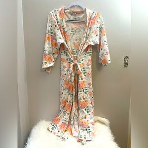 Baby Be Mine Floral Women's Robe - Pink and Orange